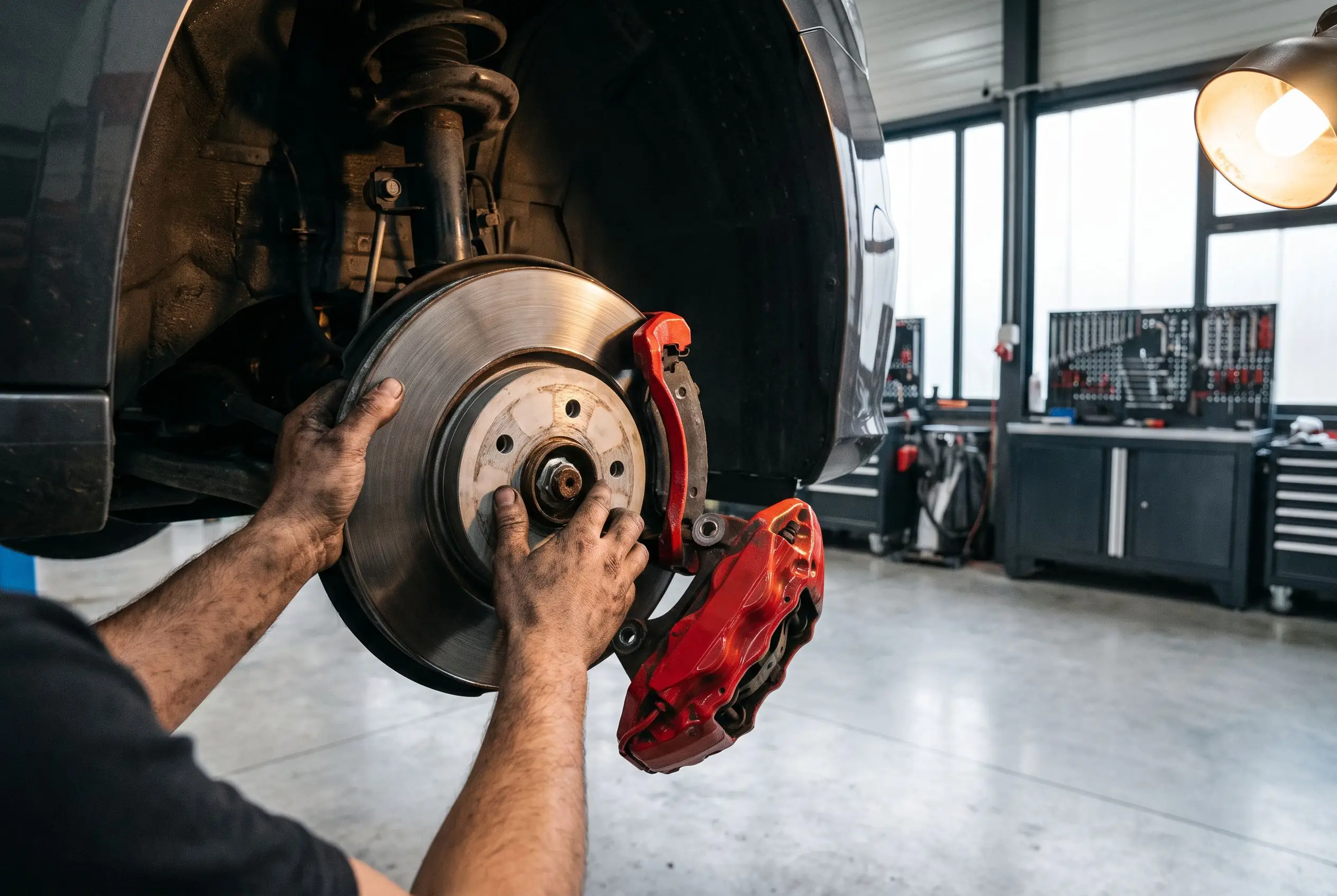 Remplacement de disques et plaquettes de frein au Garage Delaunay à Caen