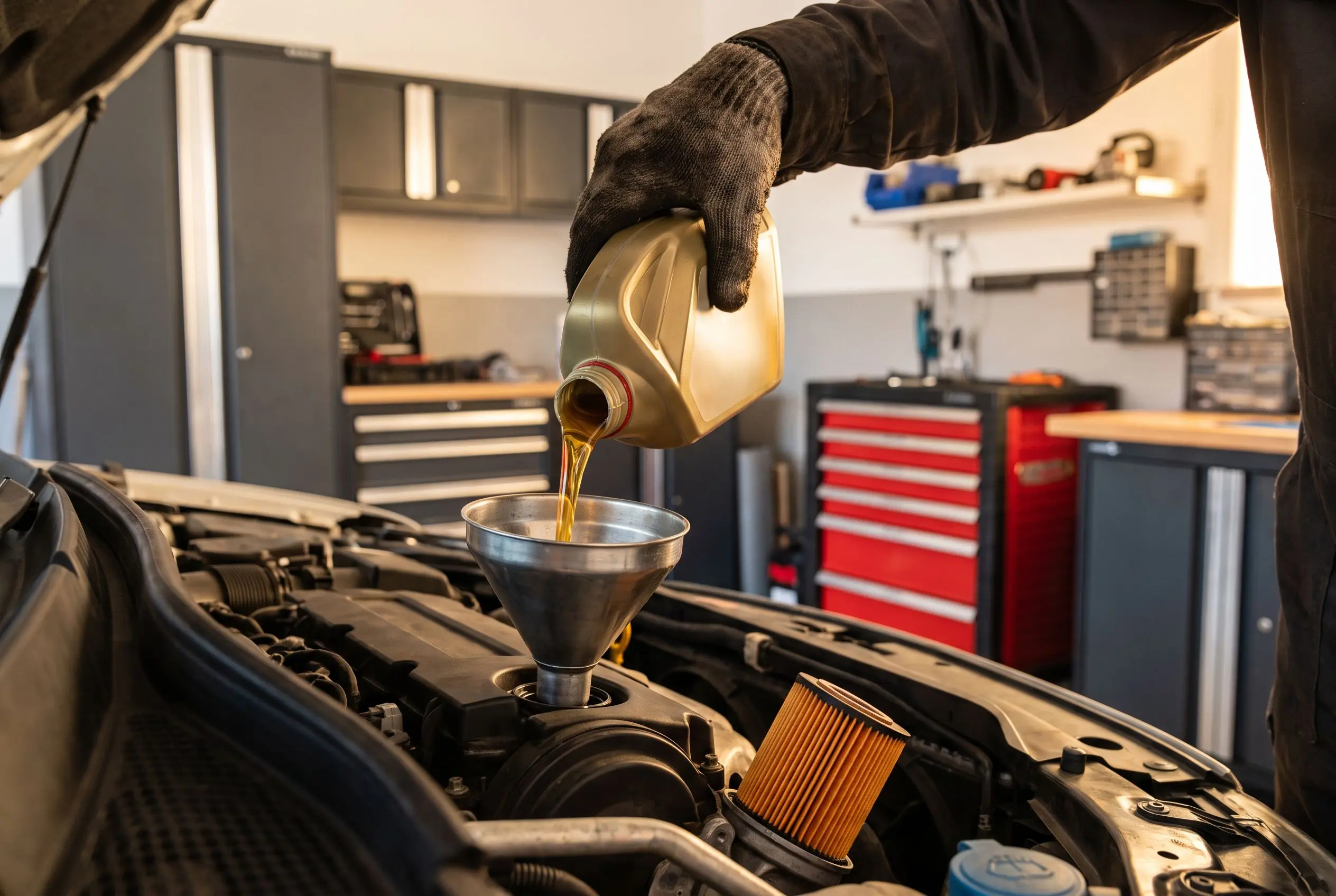Vidange moteur et remplacement du filtre à huile au Garage Delaunay à Caen